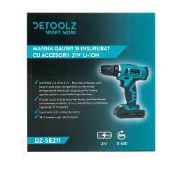 masina de gaurit insurubat cu accesorii 21v li-ion