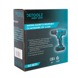 masina de gaurit insurubat cu accesorii 21v li-ion