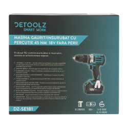 masina gaurit/insurubat percutie 45nm 18v fara perii