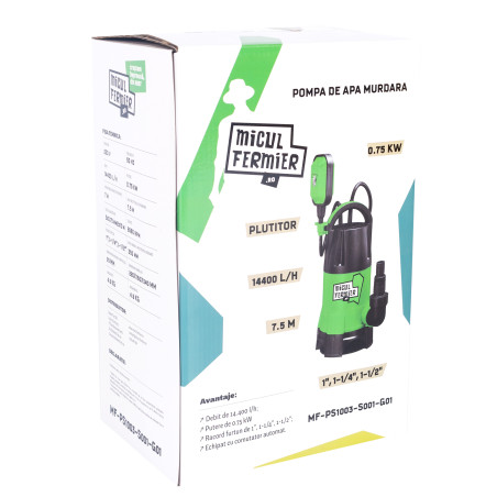 pompa apa murdara cu plutitor, 750w, 14400l/h, 7.5m