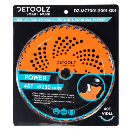 disc motocositoare 40t vidia, 230 x 25.4 x 2 mm, power