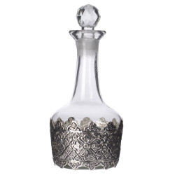 
                
    sticla cu dop si ornamente metalice, 9x20 cm
            