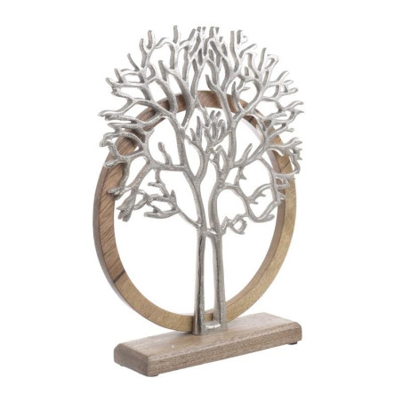 
                
    decoratiune de birou in forma de copac din aluminiu si lemn, argintiu, 20x 29 cm
            