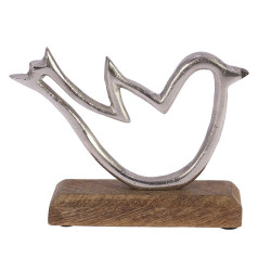 
                
    pui decorativ din aluminiu cu baza din lemn, inart, 18x5x16cm, argintiu
            