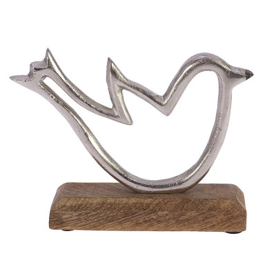
                
    pui decorativ din aluminiu cu baza din lemn, inart, 18x5x16cm, argintiu
            