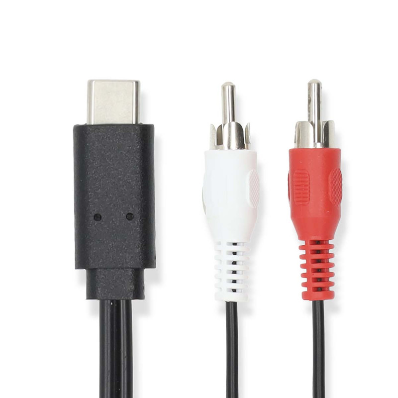 cablu usb 3.2 gen 1 usb-c tata - 2x rca tata  1m  negru  nedis