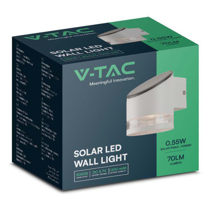 lampa led cu incarcare solara 1w ip54 3000k - alb