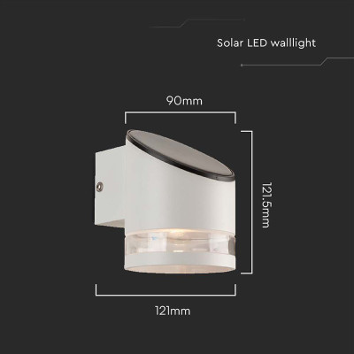 lampa led cu incarcare solara 1w ip54 3000k - alb
