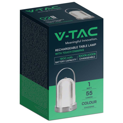 lampa birou 3in1 cu acumulator 1800mah - crome