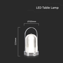 lampa birou 3in1 cu acumulator 1800mah - crome