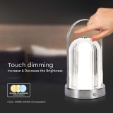 lampa birou 3in1 cu acumulator 1800mah - crome