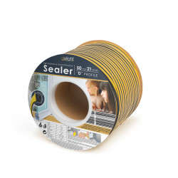 delight - profil de etansare autoadeziv pt. ferestre, profil ,,d" - 50 m, negru, 15 mm