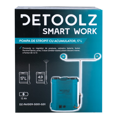 pompa de stropit cu acumulator, detoolz 17l
