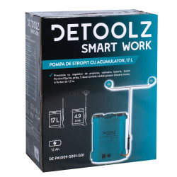 pompa de stropit cu acumulator, detoolz 17l