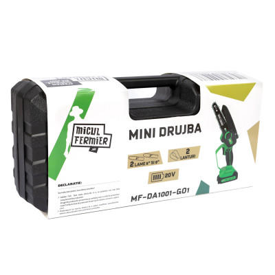 mini drujba micul fermier, 20v, cu doua lame 6' si 8', doua lanturi