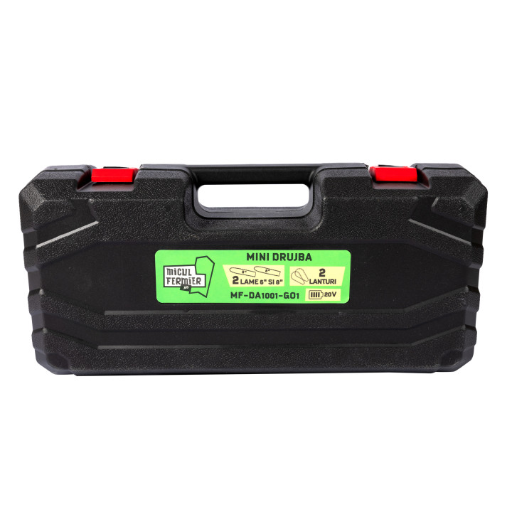 mini drujba micul fermier, 20v, cu doua lame 6' si 8', doua lanturi