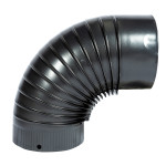 cot pentru soba pe lemne, 90˚, 120mm, gri mat