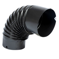 cot pentru soba pe lemne, 90˚, 150mm, gri mat