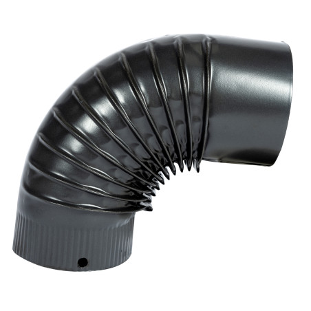cot pentru soba pe lemne, 90˚, 150mm, gri mat