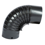 cot pentru soba pe lemne, 90˚, 150mm, gri mat