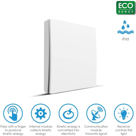 intrerupator wifi kinetic rovo es2154, 1 canal, ip67, rf 433mhz, cu revenire