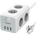 prelungitor tip cub tessan ts-306, 6 prize, 3 usb 3a, cablu 2m prelungitor tip cub tessan ts-306, 6 prize, 3 usb 3a, cablu 2m