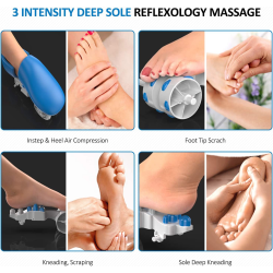 aparat de masaj picioare renpho fm059r, masaj shiatsu, caldura, compresie aer cu 3 niveluri, temporizator, telecomanda