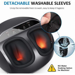 aparat de masaj picioare renpho fm059r, masaj shiatsu, caldura, compresie aer cu 3 niveluri, temporizator, telecomanda