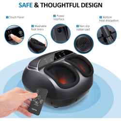 aparat de masaj picioare renpho fm059r, masaj shiatsu, caldura, compresie aer cu 3 niveluri, temporizator, telecomanda