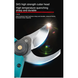 foarfeca electrica pentru gradina rovo rv-fe, motor brushless, 2 acumulatori 2000mah, 800w, valiza de transport