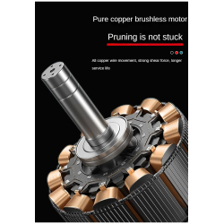 foarfeca electrica pentru gradina rovo rv-fe, motor brushless, 2 acumulatori 2000mah, 800w, valiza de transport