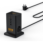 prelungitor tip turn tessan , zts-fs02de00, 2x usb-c, 4x usb, 2 prize, incarcare rapida usb-c 65w, 2m, negru