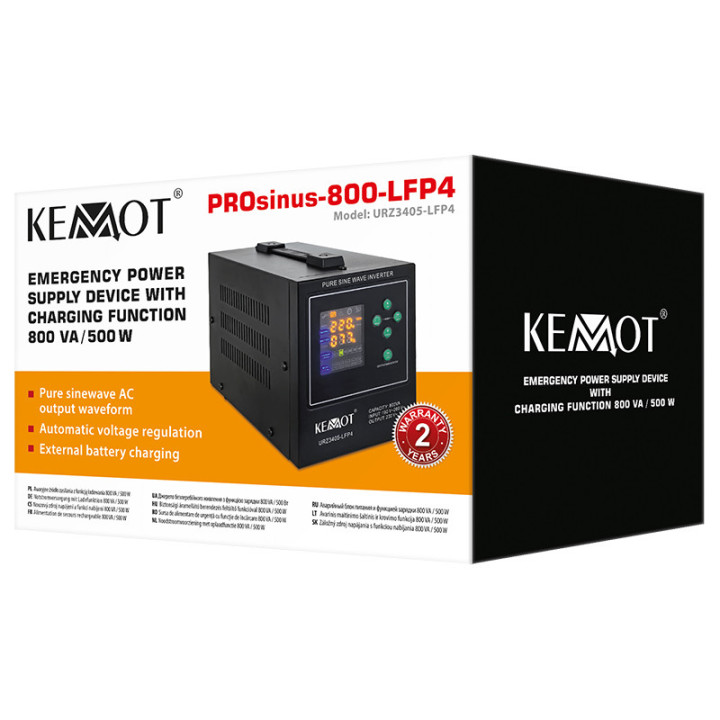 ups centrale termice sinus pur 800va/500w 12v kemot