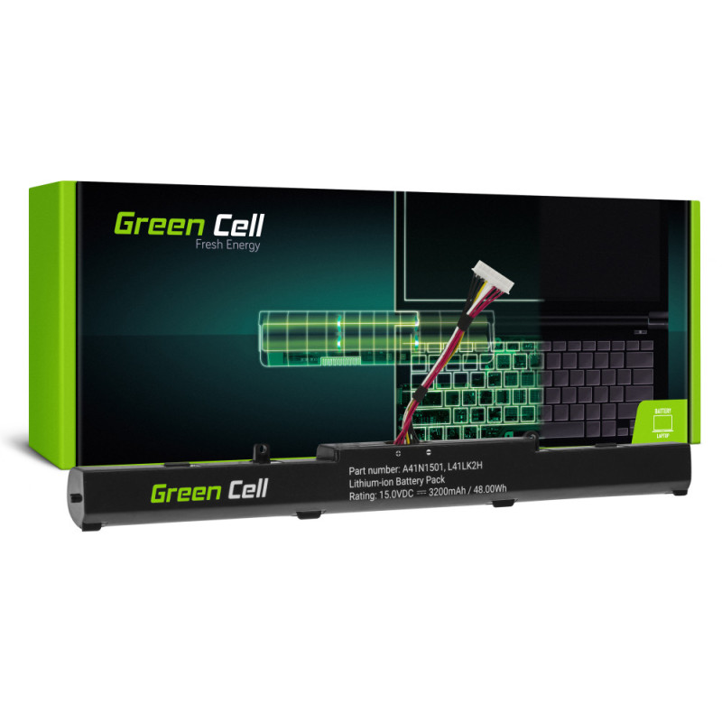 baterie laptop asus rog gl752 gl752v gl752vw  asus vivobook pro n552  3200mah  as138 green cell