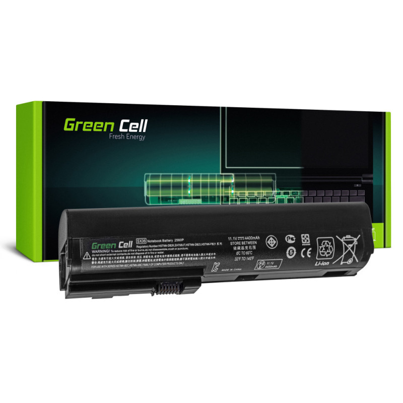 baterie laptop hp elitebook 2560p 2570p  4400mah  hp61 green cell