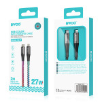 cablu usb-c - lightning 27w iluminat rgb