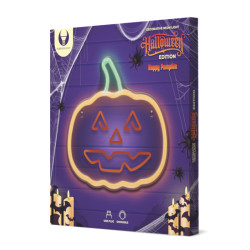 reclama luminoasa neon led lumina verde/portocalie halloween