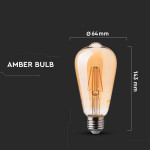 bec led st64 e27 6w cu filament 2200k model edison bec led st64 e27 6w cu filament 2200k model edison