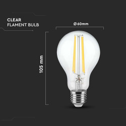 bec a60 e27 filament led 12w 3000k alb cald
