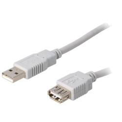 Cablu USB 2.0 USB A soclu,USB A mufă 1,8m gri Fire: CCA
