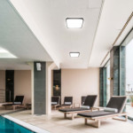 plafoniera led 18w ip44 6500k alb rece - negru