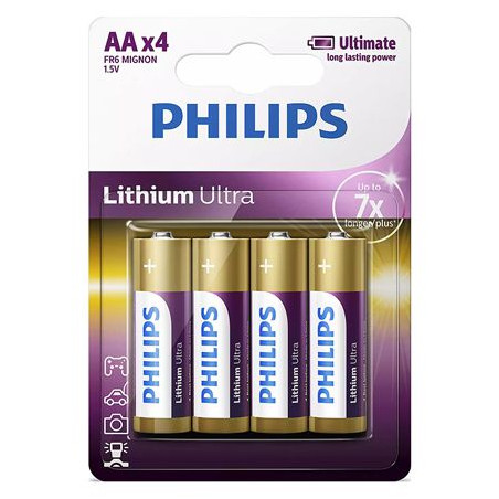 baterie lithium ultra lr6 aa blister 4 buc philips