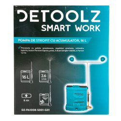 pompa de stropit cu acumulator li-ion, detoolz 16l