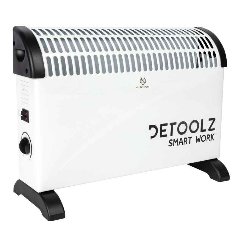 convector electric detoolz, 2kw, 3 trepte de putere, cu termostat reglabil