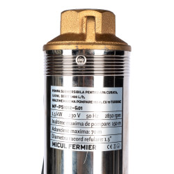 pompa submersibila pentru apa curata micul fermier, 1.5kw, debit 5400l/h, inaltime maxima pompare 150m, 19 turbine