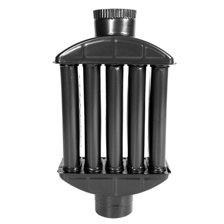burlan recuperator caldura, plat, 120 mm, gri mat