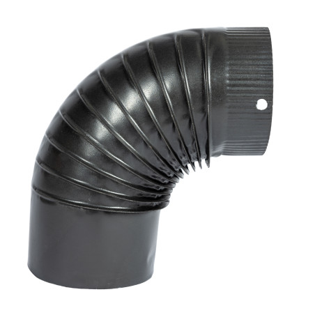 cot pentru soba pe lemne, 90˚, 130mm, gri mat