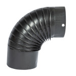 cot pentru soba pe lemne, 90˚, 130mm, gri mat