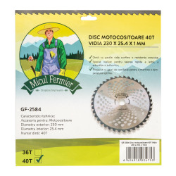 disc motocositoare 40t vidia 230 x 25.4 x 1mm