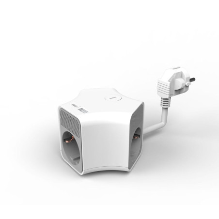 prelungitor 3 prize 1x usb-a + 1x usb-c  cablu 3x1.5mmp  1.4m  alb  technik